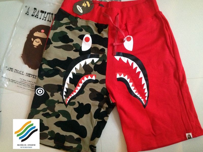 RED SHARK Camo Camouflage BAPE Short Shorts Pants A BATHING APE ...
